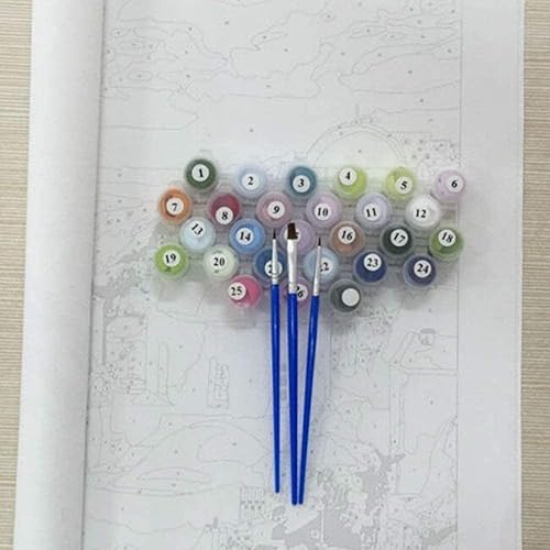 Miniatura 2 de Kit de pintura al óleo por números para adultos, niños, principiantes, 16 x 20 pulgadas, fuegos artificiales rojos