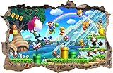 Pegatinas de pared agujero en la pared MARIO BROS adhesivo decorativo de pared 20 (XXL - 115 x 75 cm)