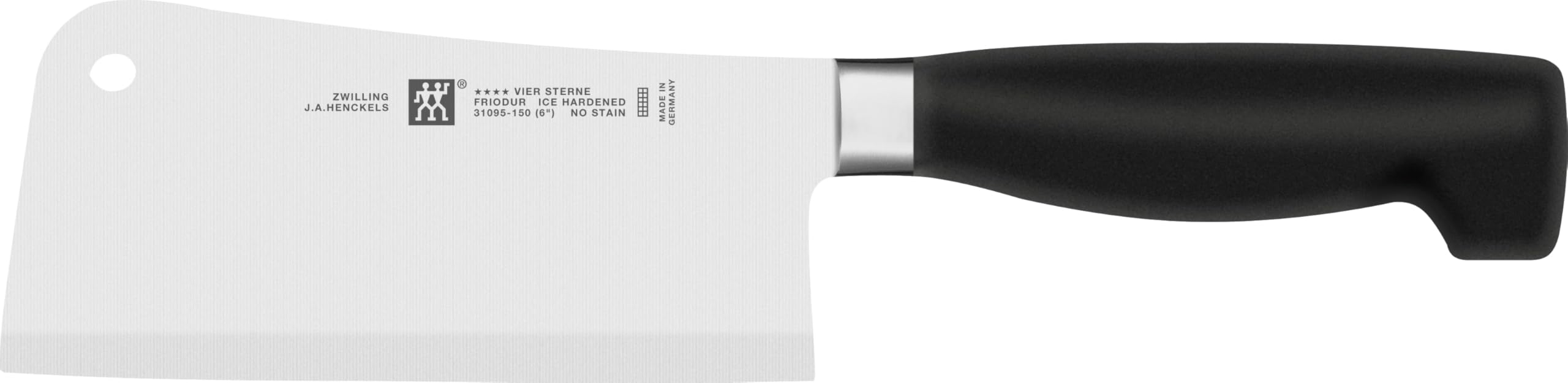 ZWILLING Vier Sterne Hackmesser – 15 cm Klinge, Friodur-Eisgehärtung, rostfreier Spezialstahl, schwarzer Kunststoff-Griff, Made in Germany