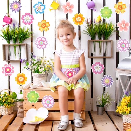 Image of 54 Pcs Spring Floral Paper Flower Decor for Spring Bulletin Board Classroom Decoration (Flower 54)