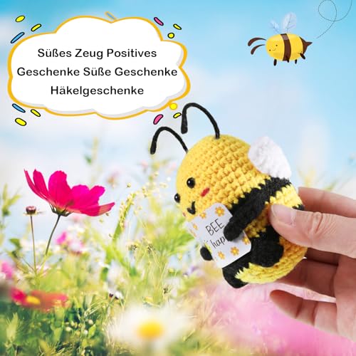 iewrtcin Glücksbringer Biene, Potato Pocket Hug Geschenk, Biene Kuscheltier, Positive Kartoffel Deutsch Ersatz, für Geschenk Abitur 2025 Mädchen, Lustige Geschenke für Frauen Kinder