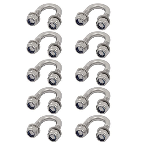 sourcing map 10 Stück Bügelschraube M6x12mm Gewinde U Bolzen 304 Edelstahl U-Bügel mit Gewinde Bügelschelle Runde Biege U Schraube U-Bolzen Bügelbolzen 12mm Rohraußendurchm