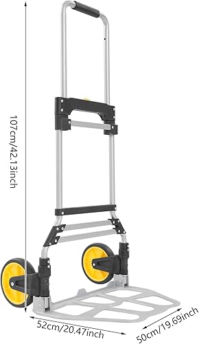 Miniatura 6 de Carrito plegable para escaleras, capacidad de 309 libras, carrito de mano de aluminio resistente, con rueda y mango telescópico para el hogar,