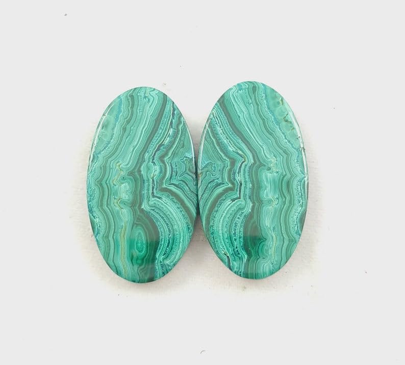 Pierre gemme malachite naturelle de forme ovale 24x14x4mm de qualité supérieure - 2