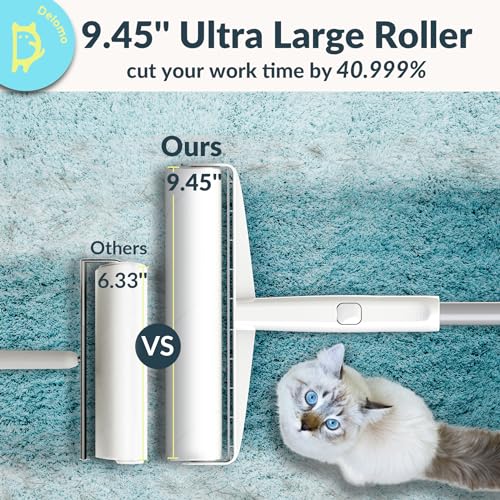 Large Lint Roller – 9.45 in Giant Lint Roller Refill 360 Sheets Total, 45 in Telescopic Pole to Clean without Bending Down, Sticky Rollers for Floor Cleaning Carpets, Cars, Clothing, Pet Hair Large Lint Roller – 9.45 in Giant Lint Roller Refill 360 Sheets Total, 45 in Telescopic Pole to Clean without Bending Down, Sticky Rollers for Floor Cleaning Carpets, Cars, Clothing, Pet Hair