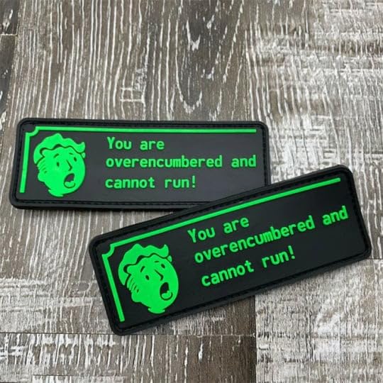 Overburdened PVC Patches 2 Pcs,Green Patch with Hook and Loop Backing, Humorous Funny Morale Patch,Funny Humor Gift for Tactical Backpacks, Hats, Bags, Vests, Jackets.