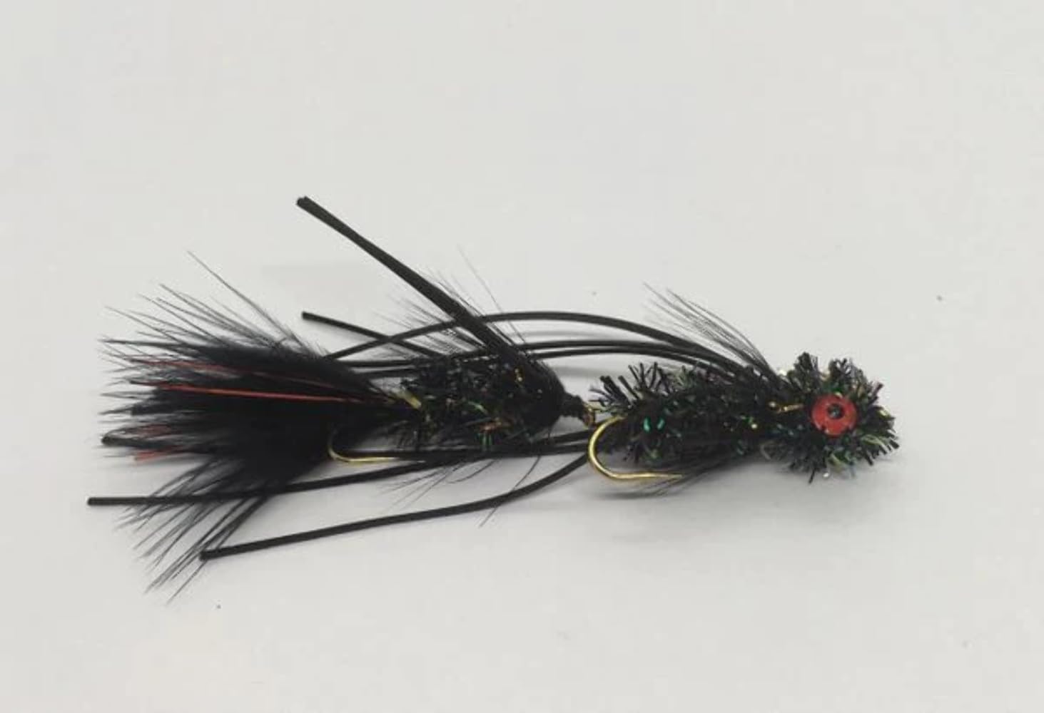 Circus Peanut Black Articulated Streamer Size 4- Set of 6 Fishing Lures- Strike Fly Company