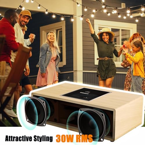 DAB Radio mit CD Player, Vintage-HiFi-Musiksystem aus Holz mit Bluetooth, DAB+, UKW-Radio, AUX- und USB-Eingang, Fernbedienung, Kompaktradio und Stereoanlage