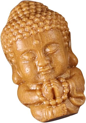 Yardwe Abalorios de cuentas de Buda, mini estatua de Buda, adorno de Buda, figura de monje, decoración zen, colgante de llavero de Buda para