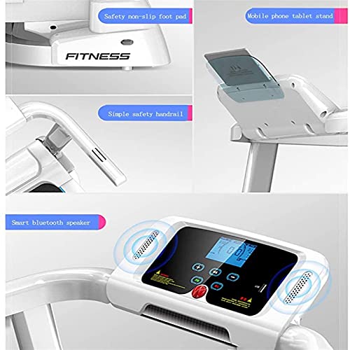 Image of Folding Treadmill with LED Display Silent Weight Loss Folding Home Treadmill Load 120Kg White Fitness Equipment
