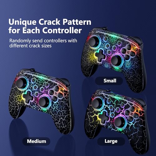 Image of NexiGo Hall Effect Wireless Controller (No Deadzone) for Switch 2 and Switch, Controllers for Nintendo Switch, Bluetooth Switch Controller, Turbo and LED Light (Lightstorm)