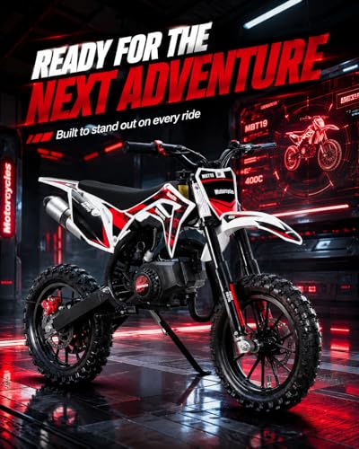 Image of 50cc Kid Gas Dirt Bike, 2-Stroke Gas Powered Kids Motorcycle