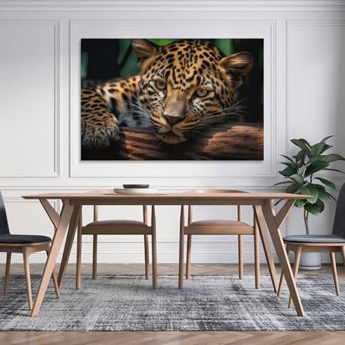 Tableau sur toile léopard wildlife art moderne 50x75cm