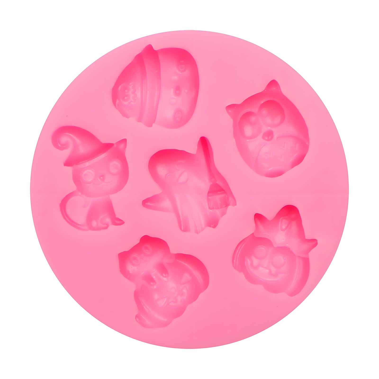 Moldes de silicona para Halloween, diseño de búho de gato negro, fantasma, calabaza, chocolate, fondant, para decoración de pasteles, caramelos, cupcakes, decoración de tartas, arcilla polimérica