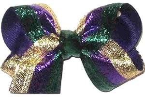 HL-156S Toddler Mardi Gras Metallic Purple Green and Gold Stripes over Purple