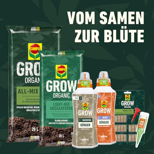 COMPO GROW Blüte Dünger für Spezialkulturen - Dünger für Indoor & Outdoor - Spezialdünger für die Blütephase - mineralisch - 1 l, grün – Ansicht 4