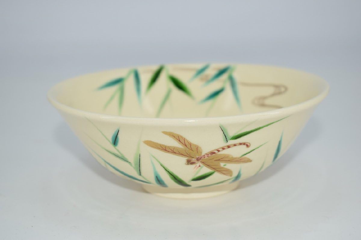 Amazon.co.jp: 茶道具 抹茶茶碗 仁清写 葦に蜻蛉絵 平茶碗 香菊 作 