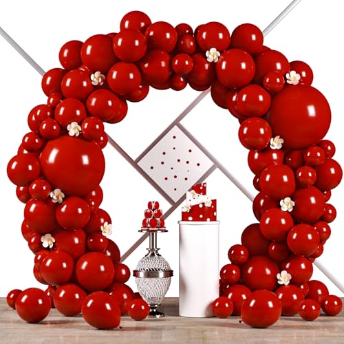 Image of Voircoloria 90pack Ruby Balloons Different Size 18 /12 /10 /5 Inch Ruby Balloon Garland Arch Kit for Graduation, Wedding, Birthday, Princess Them, Valentine's Day, Anniversary Party Decorations
