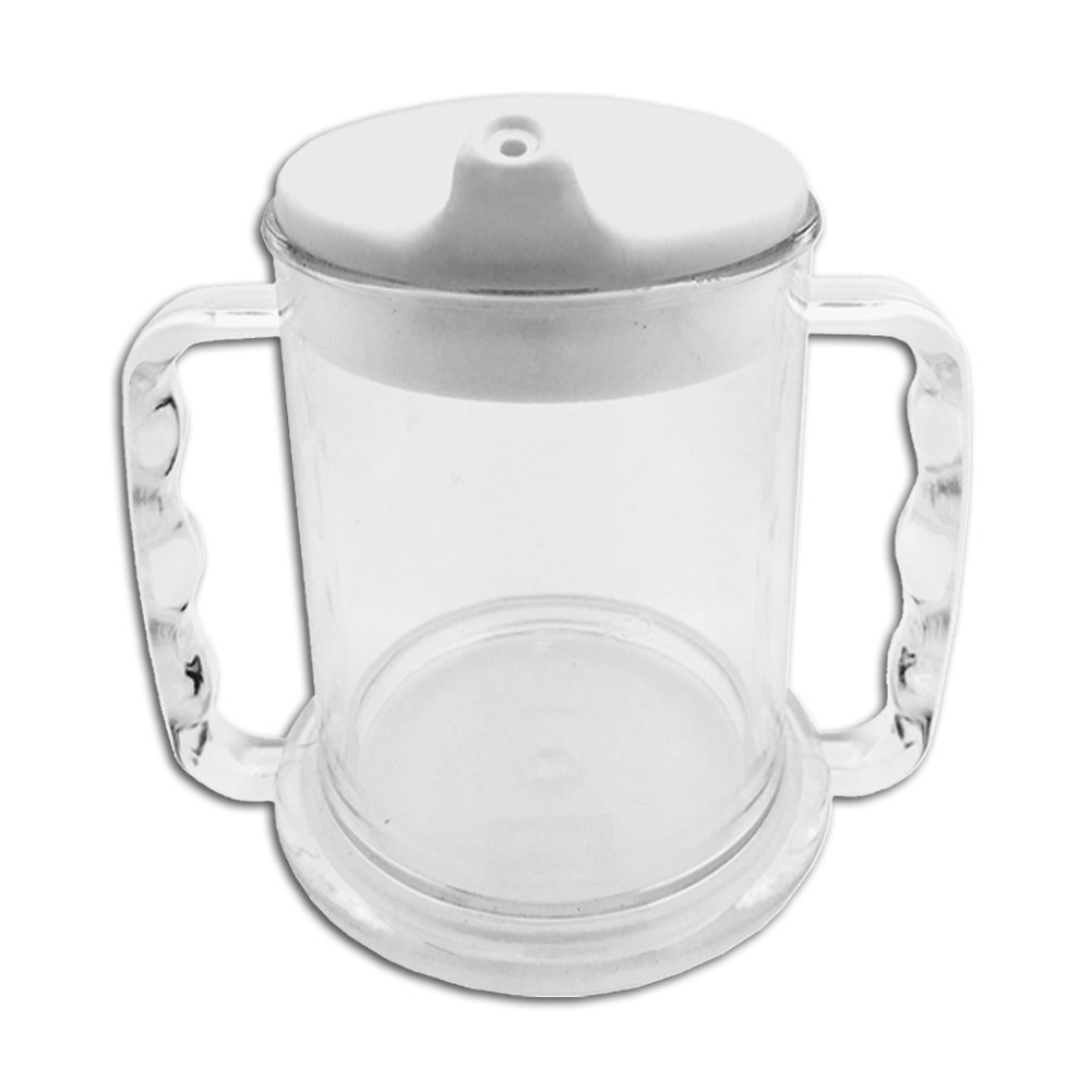 Patterson Medical Filiżanka z dzióbkiem, 2 uchwyty, szerokie dno, przezroczysta, 285 ml