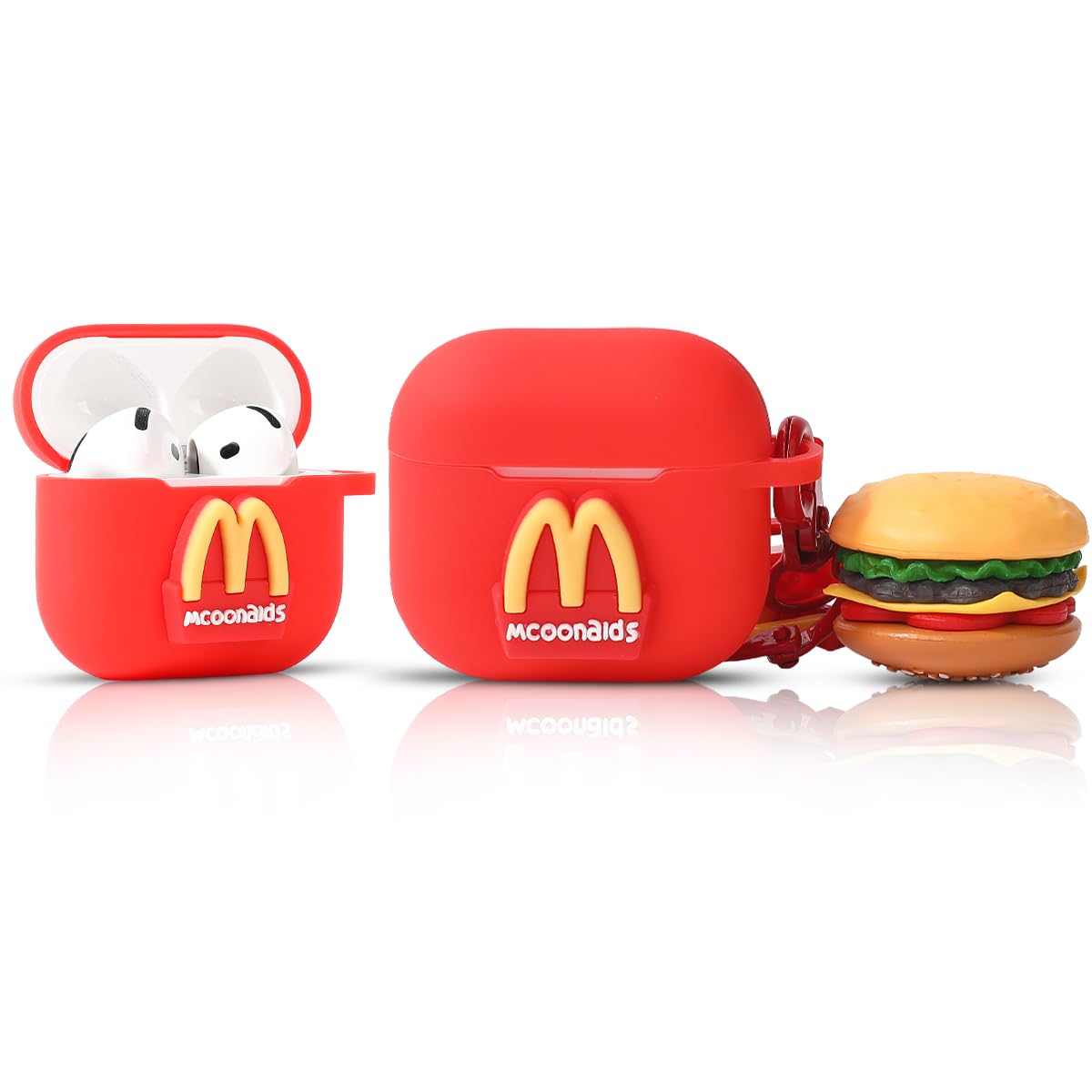 Silicone Case for AirPods 4 Earbuds (2024), XMBYGY Charging Shockproof Protective Headphones Cover with Cartoon Doll Anti-Lost Lanyard for Man Woman