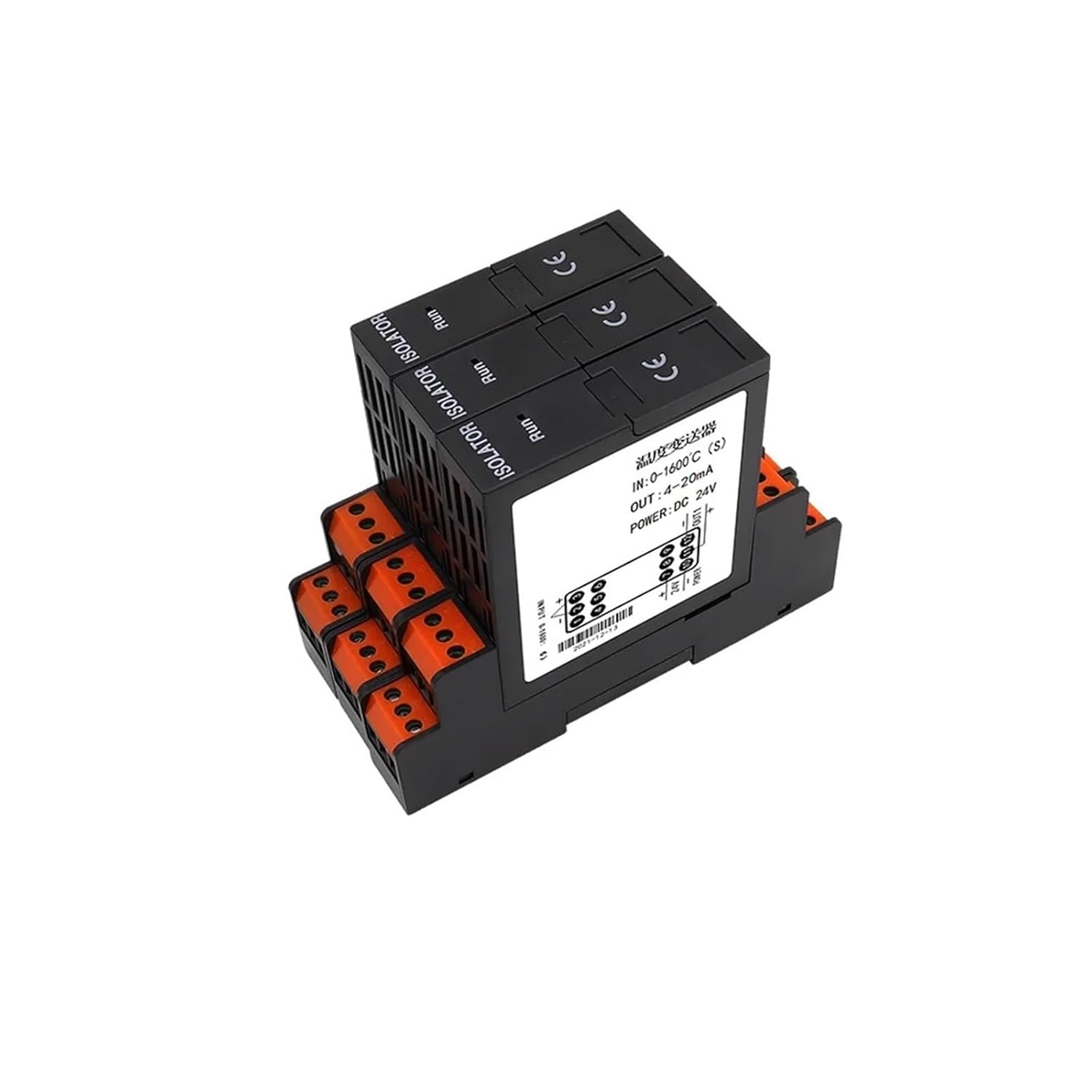 1 in Out thermocouple Temperature Transmitter to Current orvoltage Signal DC24V Power Supply(Output 4-20mA,Input J)