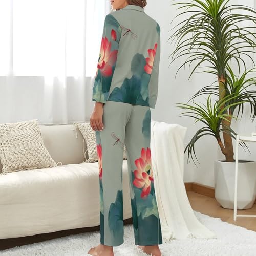 Ensembles de vêtements d'intérieur grande taille imprimé nénuphars