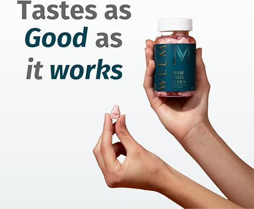 Miniatura 3 de WEEM Gomitas para el cabello, la piel y las uñas, apoya el cabello saludable, vitaminas de biotina vegana para mujeres y hombres que apoyan el