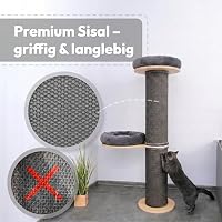 PET VIOLET Kratzbaum 126 cm – Katzenbaum mit Premium Sisal Säulen, Grau – Ansicht 4