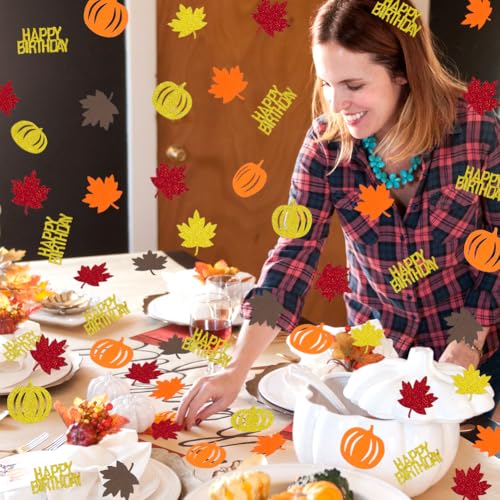 Thanksgiving-Birthday-Confetti-Autumn-Fall-Birthday-Party-Decorations-Maple-Leaves-Pumpkin-Confetti-Sprinkles-Table-Decor-for-Thanksgiving-Birthday-Party-Decorations115pcs Thanksgiving Birthday Confetti Autumn Fall Birthday Party Decorations Maple Leaves Pumpkin Confetti Sprinkles Table Decor for Thanksgiving Birthday Party Decorations115pcs