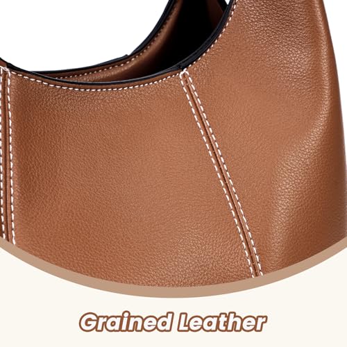 Image of Shoulder Bag for Women Soft Grained Leather Hobo Bags Trendy Handbag Purse Satchel Crossbody for Work, Travel