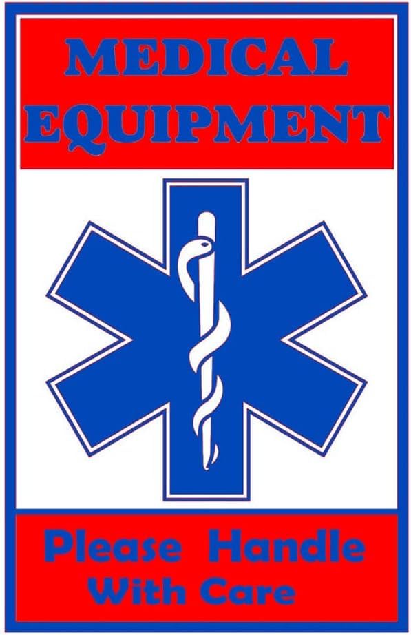 Medical Equipment Alert Tag Stickers, 2x3 inch Handle with Care Labels for Medical Supplies (Blue 8 Pack) - Image 4