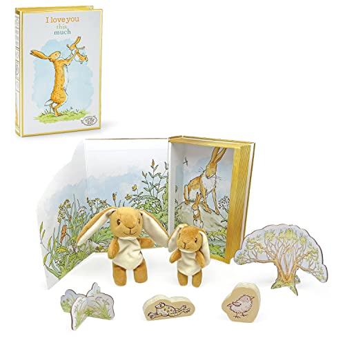 Image of KIDS PREFERRED Guess How Much I Love You My First Playset Cute Stuffed Animal Bunny Plush Storytime Set for Infants, Babies, Toddlers and Kids
