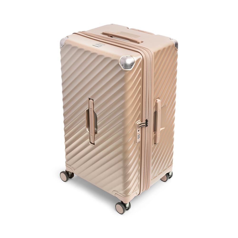 CarryOn Trunk – Twarda duża walizka podróżna 79 cm, 126 l z poszerzeniem i zamkiem TSA - beżowy