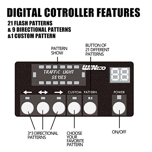 Wineco Red White Roof Top Light Bar Magnetic Flashing 56 Led Emergency Strobe Light Bar For Volunteer Pov Firefighter Ems Law Enforcement Vehicles Police Cars, Double Side Safety Warning Beacon Lights #TOP6