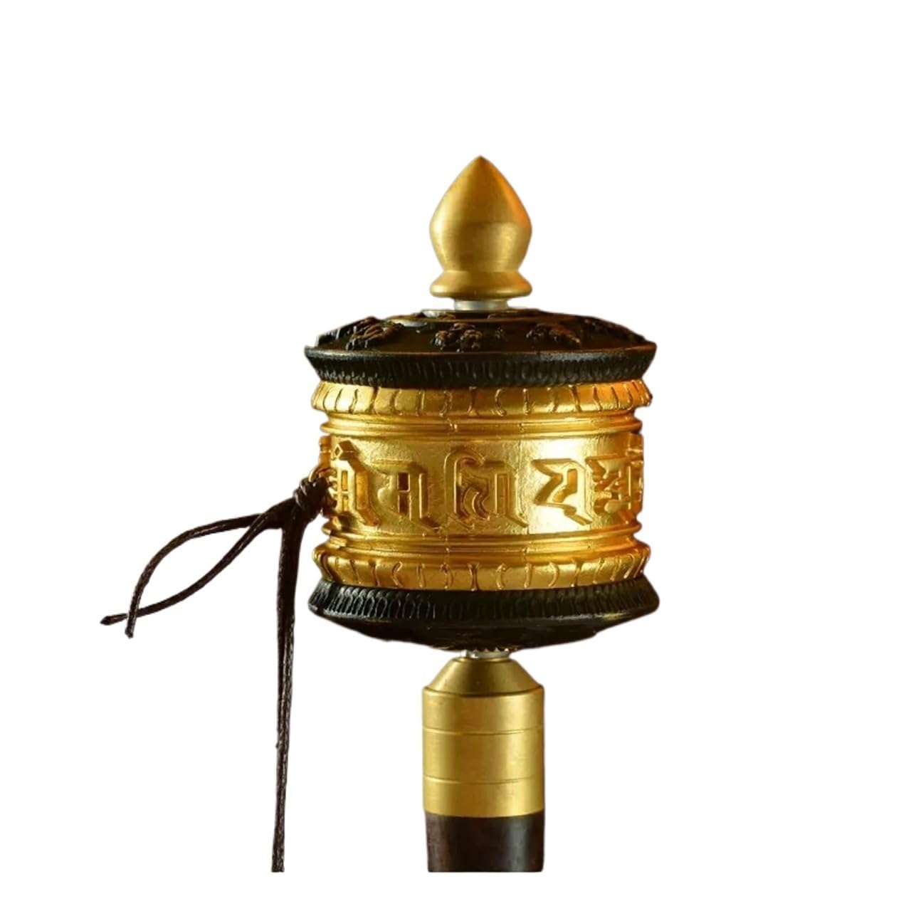 Wheel Tibetan Buddhist Brass Prayer Multicolor(Black+Gold)
