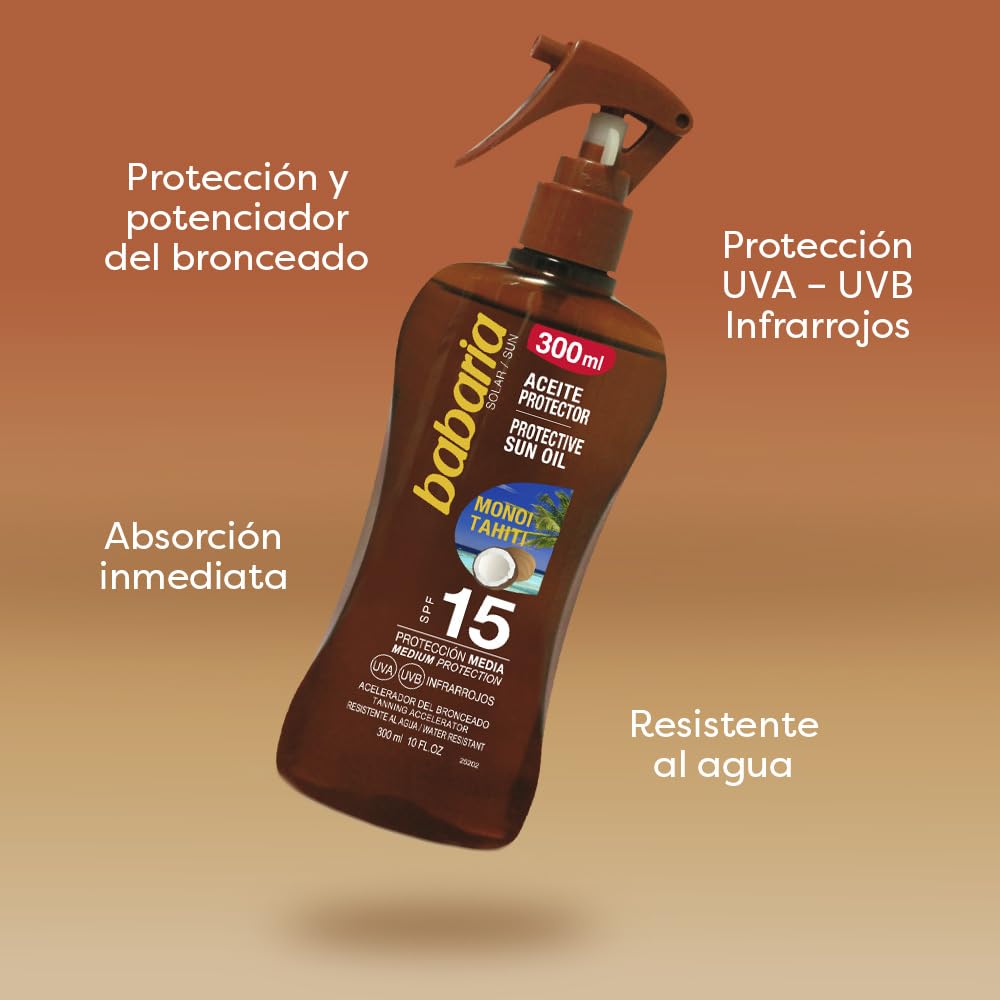 Babaria Pistola Aceite Protector Solar Coco Spf50, 200 Mililitros