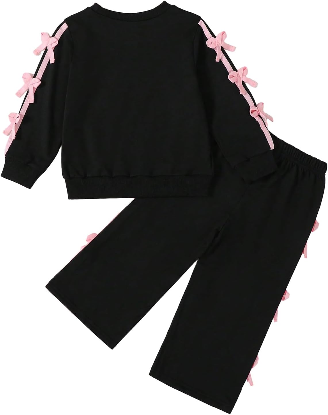 Verdusa Girl's 2 Piece Coquette Tracksuit Striped Sweatshirt with Workout Pants Clothing Set