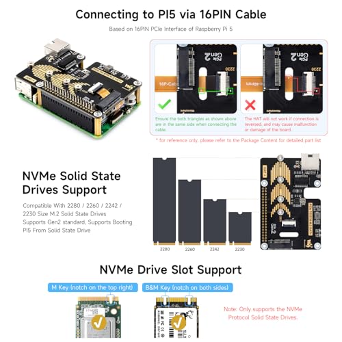 Waveshare PCIe Till ETH & M.2 Adapter för Raspberry Pi 5