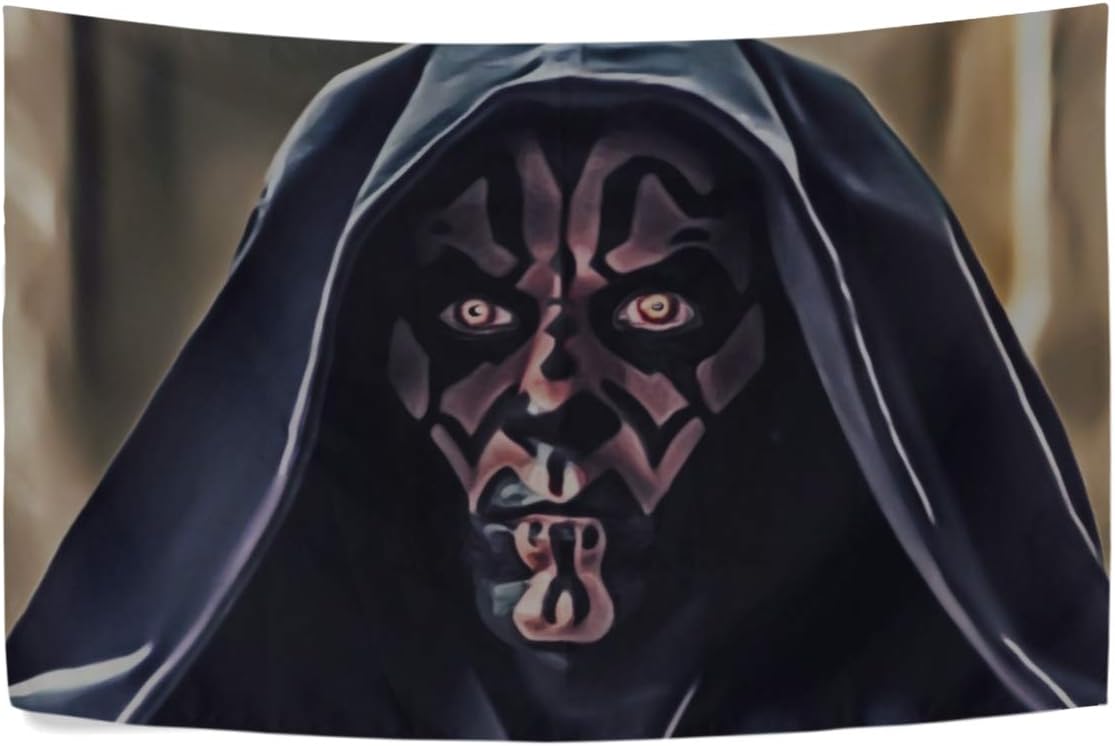 MAXM Star Wars Darth Maul Art Face Wall Hanging Tapestry Bedroom Living Room Beach Doorway Curtain Christmas Thanksgiving Day Decoration 60 X 40 Inch