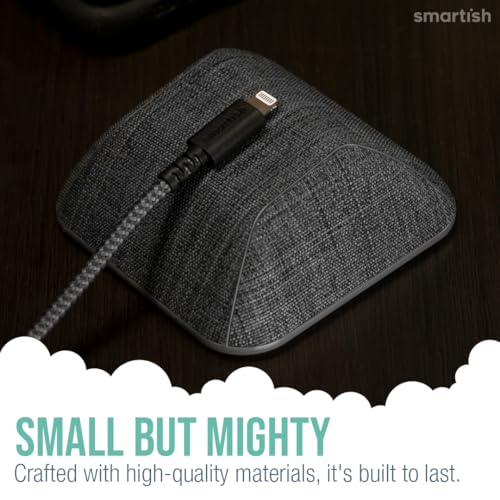 Smartish® Magnetic Cord Holder - Cable Wrangler Organizer Stocking Stuffer with Magnet Clips for Charger Management on Desktop, Nightstand for USB-C + Lightning - No 2 Pencil Gray - Image 3