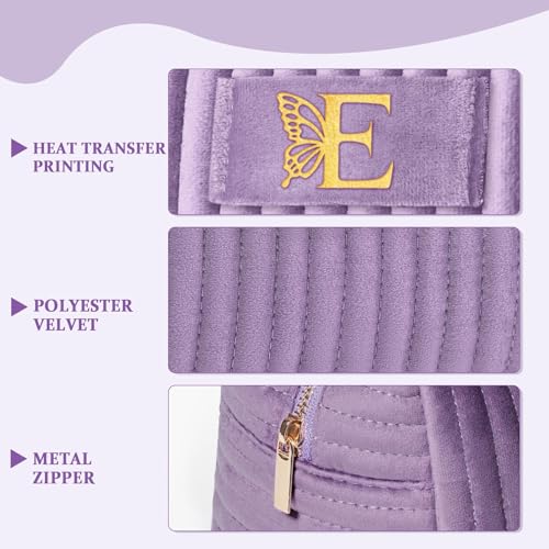 Image of COSHAYSOO Unique Cool New Mom Gifts First Time Mommy to be Initial Cosmetic Bags Makeup Travel Case, Practical Mothers Teachers Nurse Week Day Gift Ideas Fashion Womens Beauty Accessories Letter E