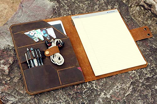 Personalized vintage leather notepad holder for TOPS legal pad writing pads/leather 8.5 x 11.75 letter size Work portfolio NLZ05TC4