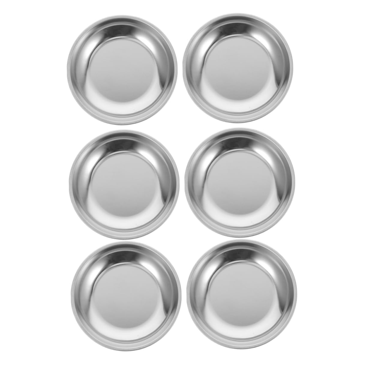 GRIRIW 6pcs Stainless Steel Tea Bag Dish Round Saucer for Tea Bags Strainers Coaster with Minimalist Design for Home Kitchen Use