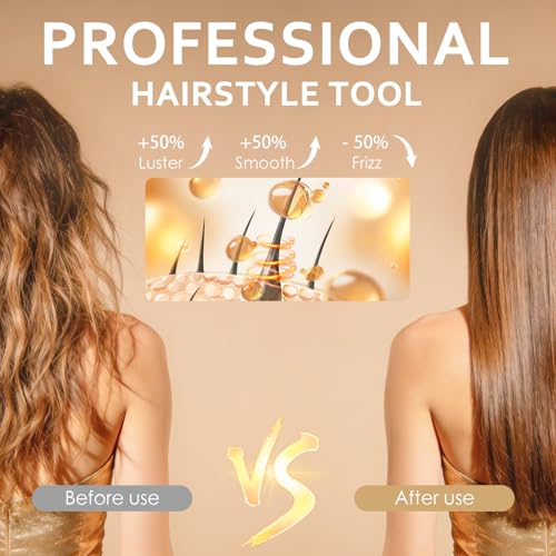 Image of Aleath Hair Blow Dryer Brush for Travel: 2026 Gifts for Women - Small Hot Air Brush with Auto Dual Voltage - Fast Blowout Brush European International Travel Essentials