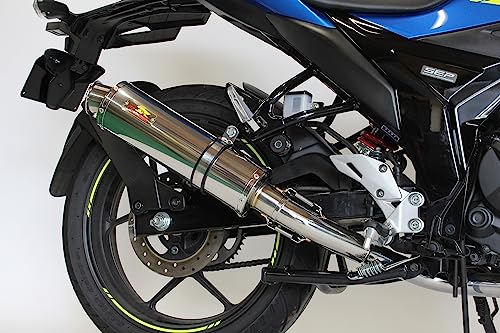 22Racing ジクサー150 バイクマフラー 2BK-ED13N 2020年?2022年 ステンレス シルバーカラー フルエキゾースト カスタム パーツ ドレスアップ 交換 社外品 説明書付 重低音 スズキ リアライズ GIXXER 355-009-0