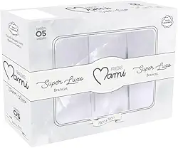 Papi Textil Fralda Super Luxo Mami c/Bainha Branca 70x70cm Caixa Contém 05 Un