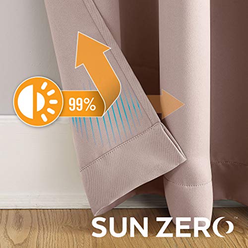 Sun Zero 2-Pack Energy Efficient Blackout Grommet Curtain Panel Pair, Blush Pink, 54" x 96", W 54" x L 96" (2 Panels) - Image 4