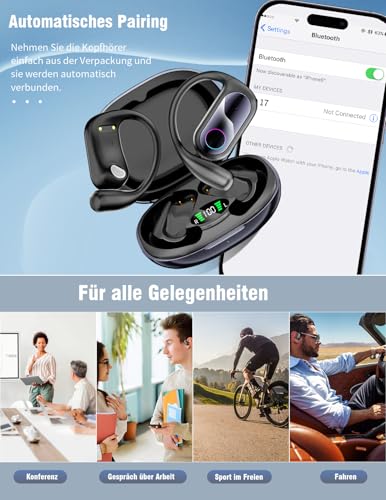 Kryvella AI Kopfhörer Übersetzer 3 in 1 164 Sprachen Echtzeit Sprachübersetzer Kopfhörer Echtzeit Übersetzer Ohrhörer Bidirektionale Simultanübersetzung für Reisen Lernen Business iOS Android