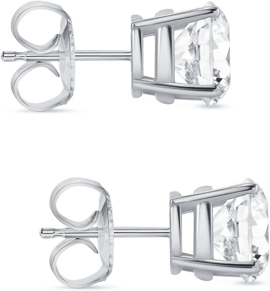 2CT Round Brilliant Cut Simulated Diamond Push Back Women Stud Earrings