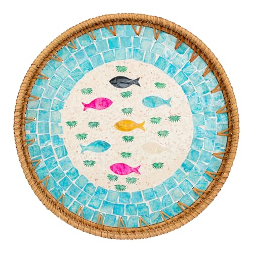 Larber 30CM Rundes Rattan Tablett Rundes Rattan-Tablett mit Perlmutteinlage Handgeflochtenes Dekoratives Korbtablett für Home Decor Kaffee Brot Früchte Lebensmittel Lagerung Tisch Dekoration Larber 30CM Rundes Rattan Tablett Rundes Rattan-Tablett mit Perlmutteinlage Handgeflochtenes Dekoratives Korbtablett für Home Decor Kaffee Brot Früchte Lebensmittel Lagerung Tisch Dekoration